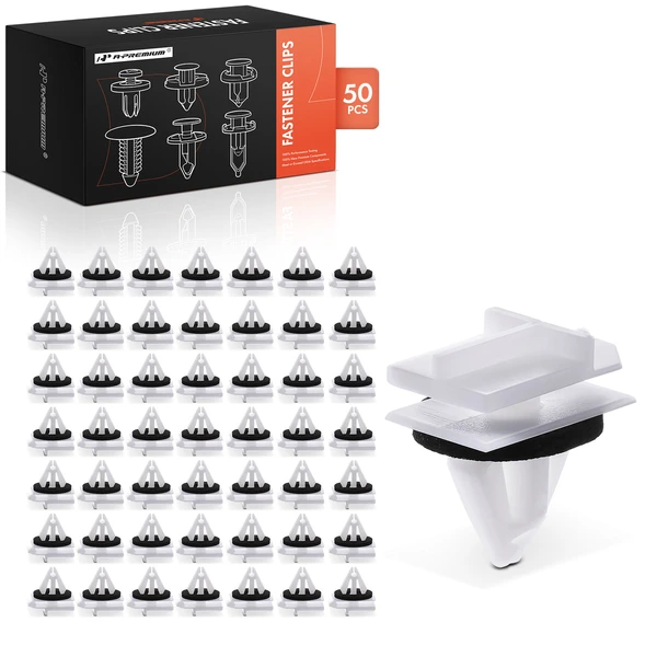 2006-2010 Hummer H3 50 Pcs 9mm Nylon White Fender & Spoiler & Roof Rack Molding Clip A-Premium APRCF646