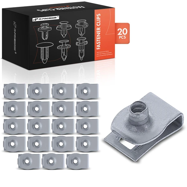 20 Pcs Metal Plating Extruded U-Nut A-Premium APRCF653