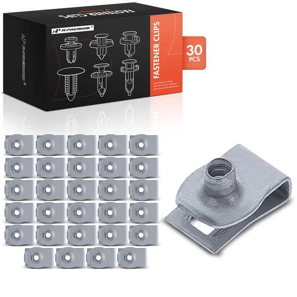 30 Pcs Metal Plating Extruded U-Nut A-Premium APRCF654