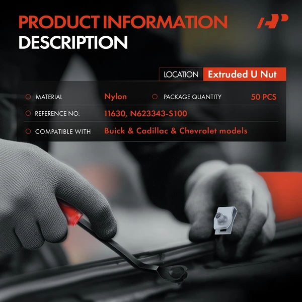 50 Pcs Metal Plating Extruded U-Nut A-Premium APRCF655