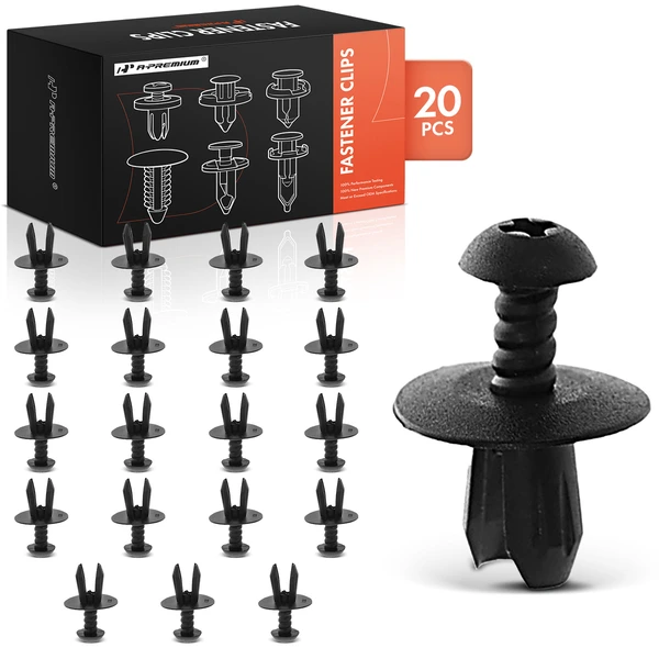 20 Pcs 6.3mm Nylon Black Cowl Screen Cover Retainer A-Premium APRCF656