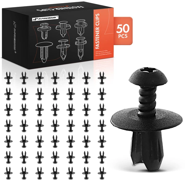 50 Pcs 6.3mm Nylon Black Cowl Screen Cover Retainer A-Premium APRCF658