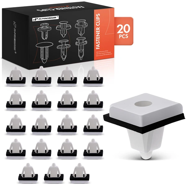 20 Pcs Nylon White Fender & Rocker Molding Nut A-Premium APRCF668