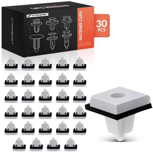 30 Pcs Nylon White Fender & Rocker Molding Nut A-Premium APRCF669