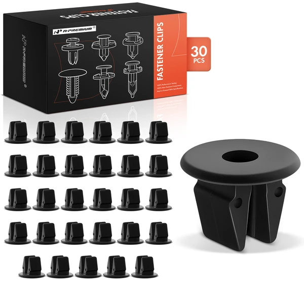 30 Pcs 8.5mm Nylon Black Fender Apron Nut A-Premium APRCF675