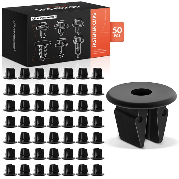 50 Pcs 8.5mm Nylon Black Fender Apron Nut A-Premium APRCF676