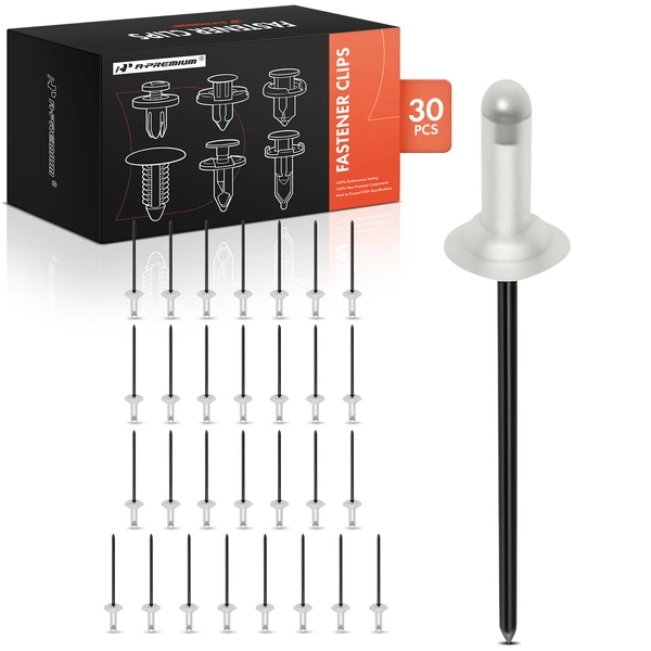 30 Pcs Aluminum Rivet - Black Aluminum Mandrel Black Molding Rivet A-Premium APRCF687
