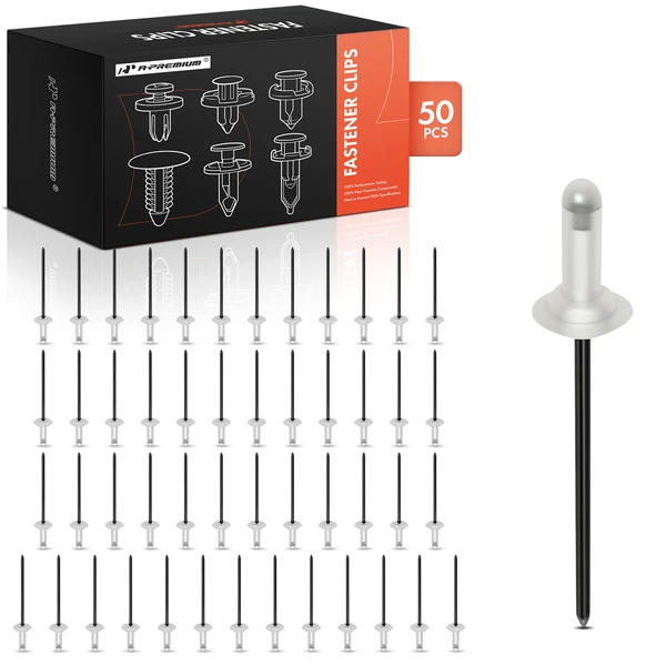 50 Pcs Aluminum Rivet - Black Aluminum Mandrel Black Molding Rivet A-Premium APRCF688