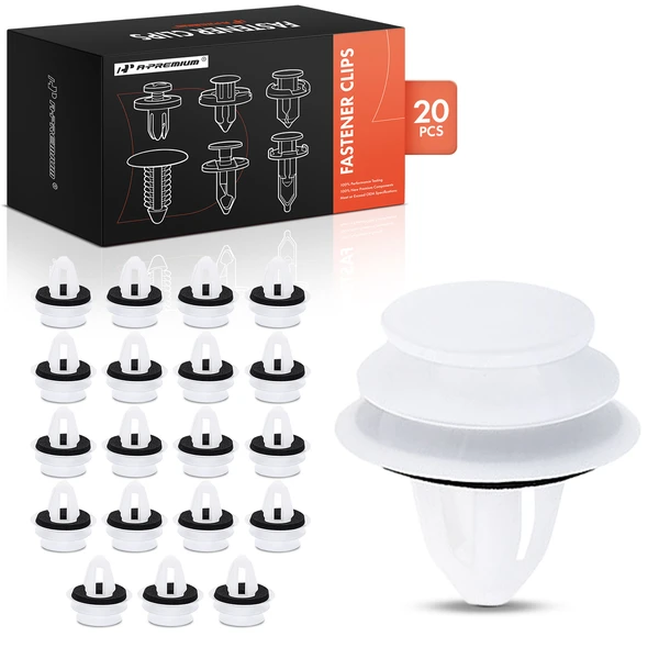 20 Pcs Nylon White Body Side Molding Retainer A-Premium APRCF734