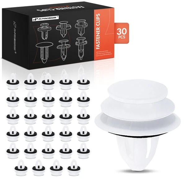 30 Pcs Nylon White Body Side Molding Retainer A-Premium APRCF735