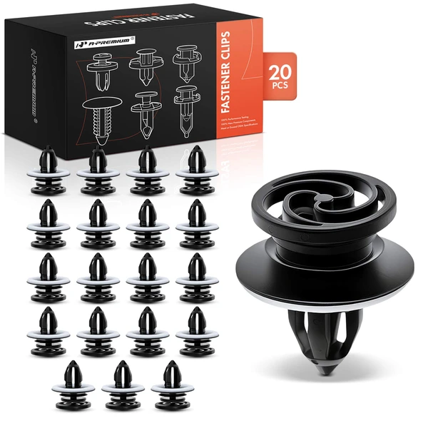 20 Pcs Nylon Black Interior Trim Panel Retainer A-Premium APRCF746