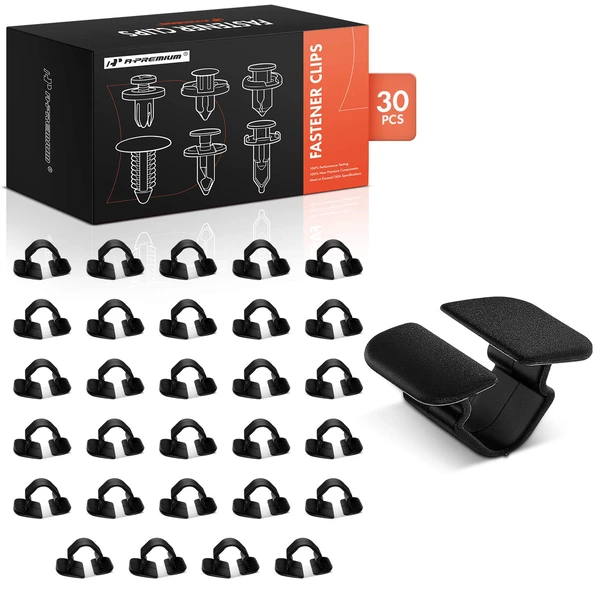 30 Pcs 12mm Nylon Black Hood Insulation Retainer A-Premium APRCF750