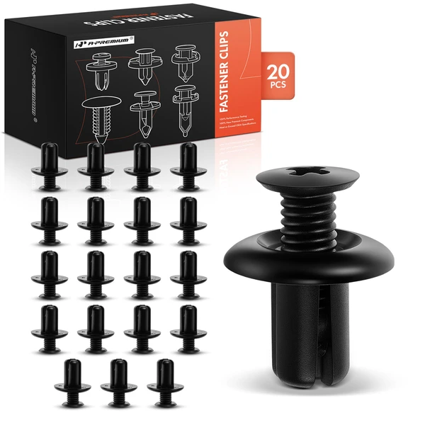 2013-2018 Hyundai Santa Fe Sport 20 Pcs 8mm Nylon Black Bumper & Fender & Grille & Interior & Exterior Trim & Pillar Retainer Clip A-Premium APRCF752