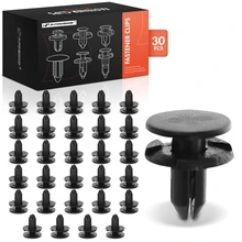 2017-2019 Nissan TITAN 30 Pcs 6mm Nylon Black Cowl Vent & Outside Mirror Retainer Clip A-Premium APRCF771
