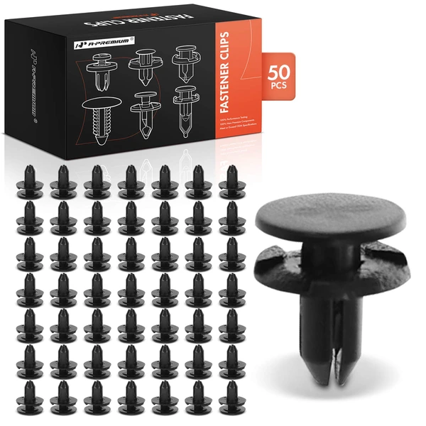 2013 Nissan NV200 50 Pcs 6mm Nylon Black Cowl Vent & Outside Mirror Retainer Clip A-Premium APRCF772