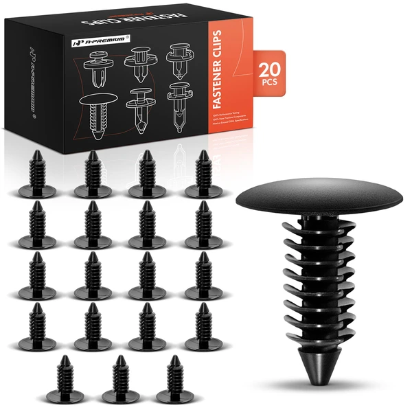 20 Pcs Nylon Black Radiator Yoke & Fender & Bumper Shield Retainer A-Premium APRCF780