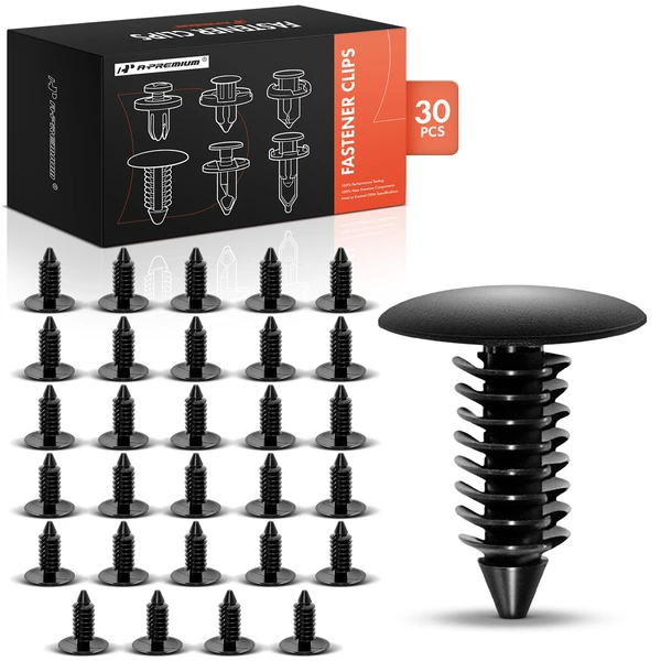 2017-2019 Chevrolet Silverado 2500 HD 30 Pcs Nylon Black Radiator Yoke & Fender & Bumper Shield Retainer A-Premium APRCF781