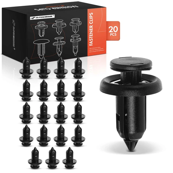 1997-1999 2001-2003 Acura CL 20 Pcs 10mm Nylon Black Bumper & Splash Shield Retainer A-Premium APRCF792