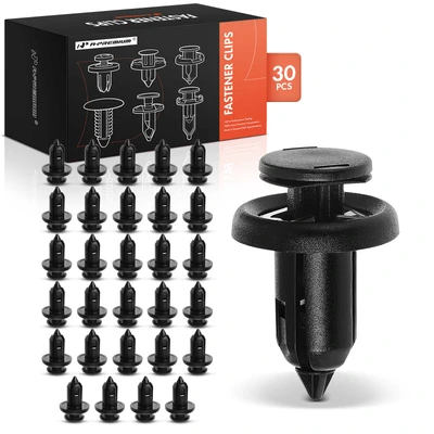 30 Pcs 10mm Nylon Bumper Retainer Clip with Metal Insert Push-Type