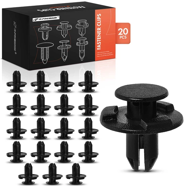 2005-2015 Nissan Xterra 20 Pcs 8mm Black Cowl & Bumper & Fender Liner Retainer A-Premium APRCF813