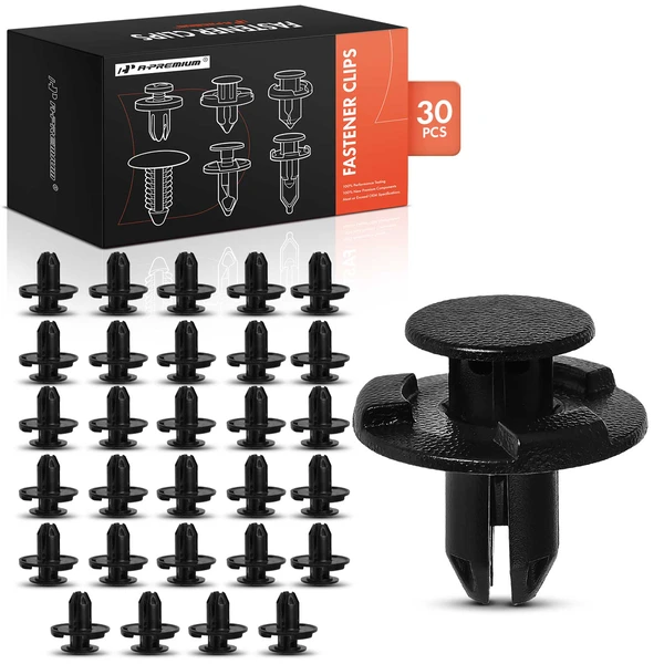 30 Pcs 8mm Black Cowl & Bumper & Fender Liner Retainer A-Premium APRCF814