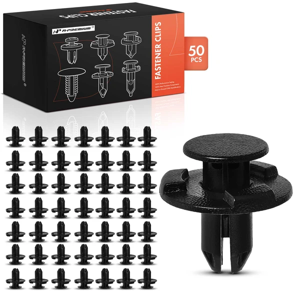 2005-2015 Nissan Xterra 50 Pcs 8mm Black Cowl & Bumper & Fender Liner Retainer A-Premium APRCF815
