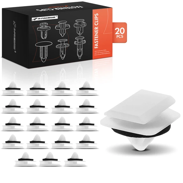 20 Pcs 11mm Nylon White Door Cladding Molding Clip A-Premium APRCF816