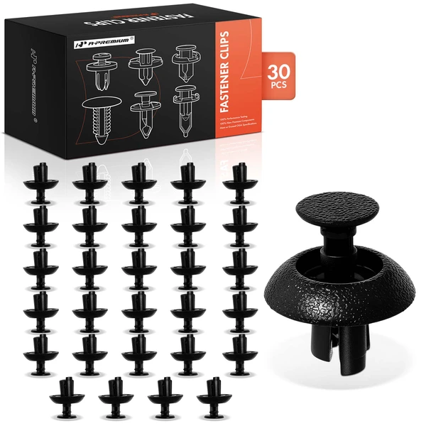 2008-2015 Scion xB 30 Pcs 7mm Nylon Black Radiator Cover & Grille Clip A-Premium APRCF826