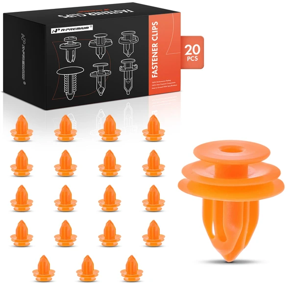 20 Pcs 8.5mm Nylon Orange Rear Liftgate & Headliner Retainer A-Premium APRCF831