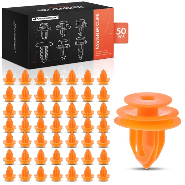 50 Pcs 8.5mm Nylon Orange Rear Liftgate & Headliner Retainer A-Premium APRCF833