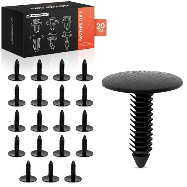 2005 2008-2009 Mercury Sable 20 Pcs Nylon Black Rocker & Pillar & Fender Liner & Headliner Retainer A-Premium APRCF858