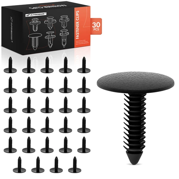 2005-2007 Mercury Montego 30 Pcs Nylon Black Rocker & Pillar & Fender Liner & Headliner Retainer A-Premium APRCF859