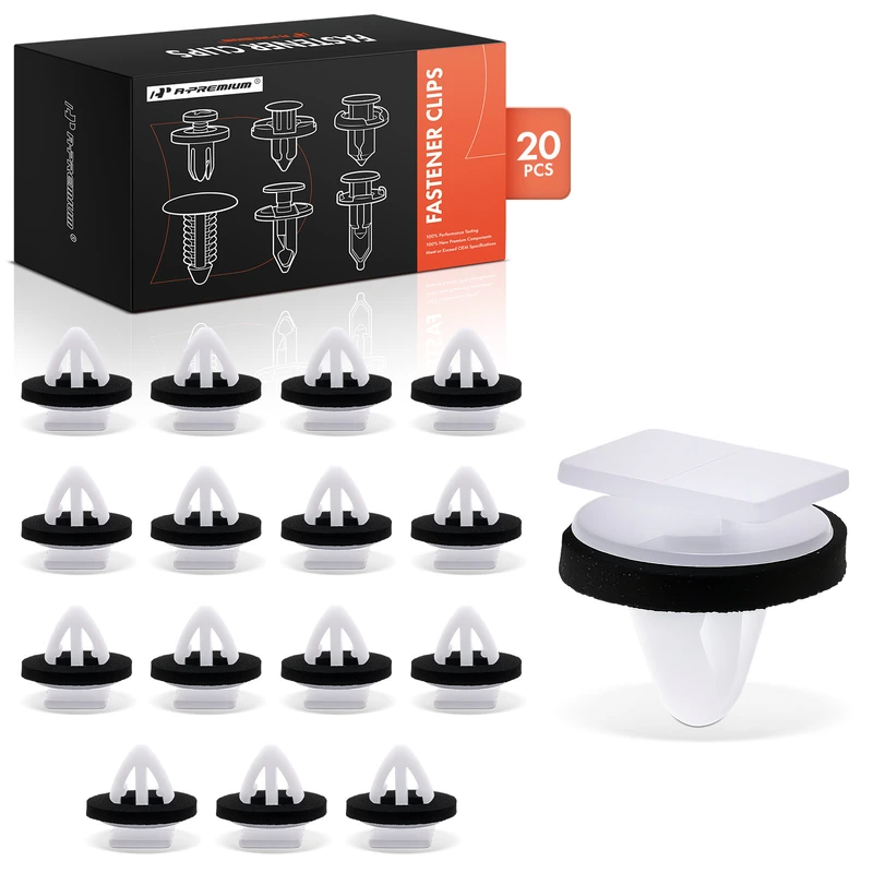 20 Pcs Nylon White Rocker Panel Clip A-Premium APRCF861