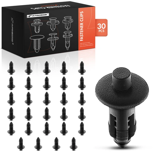 2004-2024 Chevrolet Malibu 30 Pcs 6mm Nylon Black Door Trim Retainer Clip A-Premium APRCF868