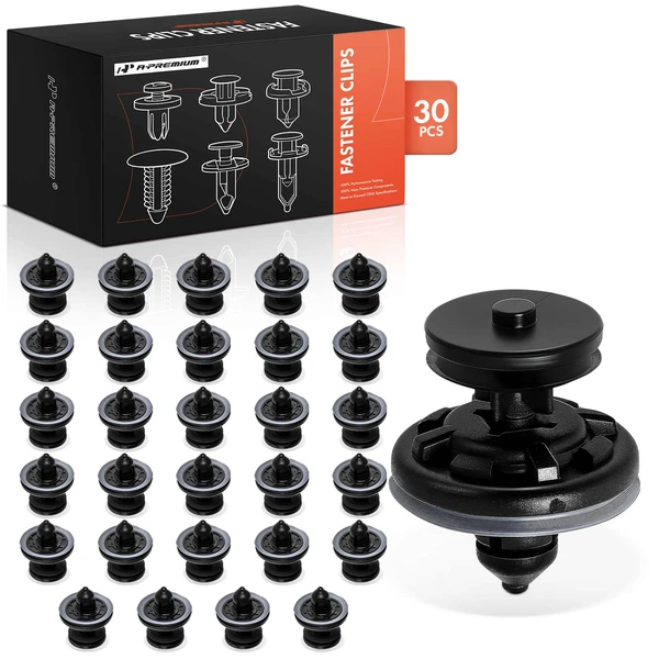 2010-2012 Audi Q5 30 Pcs 8mm Nylon Black & White Trim Panel Retainer A-Premium APRCF871