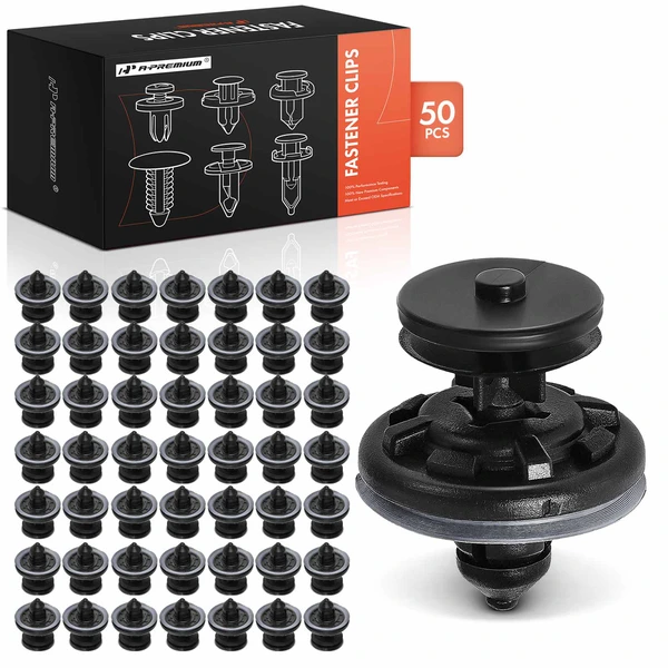 2006-2011 Audi A6 50 Pcs 8mm Nylon Black & White Trim Panel Retainer A-Premium APRCF872