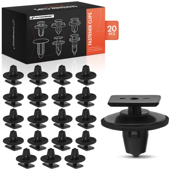 20 Pcs 8mm Nylon Black Rocker Panel Molding Clip A-Premium APRCF879