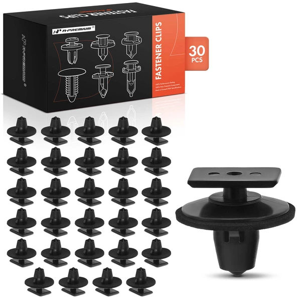 2006-2010 INFINITI M45 30 Pcs 8mm Nylon Black Rocker Panel Molding Clip A-Premium APRCF880