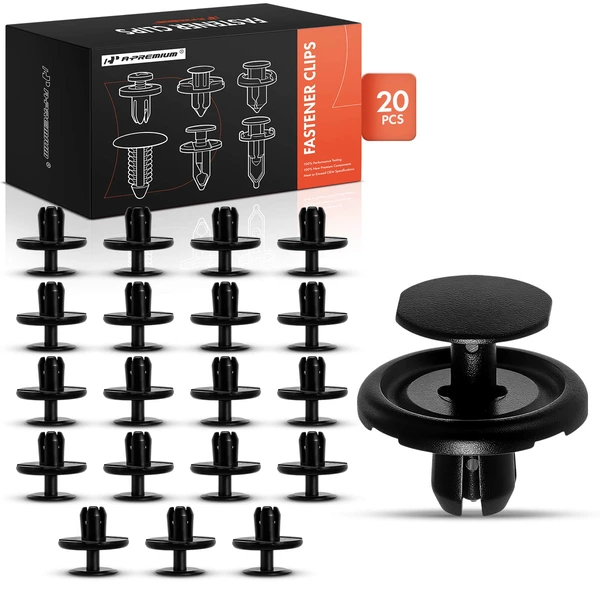 20 Pcs 7mm Nylon Black Radiator Splash Shield Retainer A-Premium APRCF894