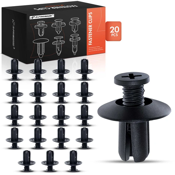 20 Pcs 8mm Nylon Black Bumper Retainer Clip A-Premium APRCF906