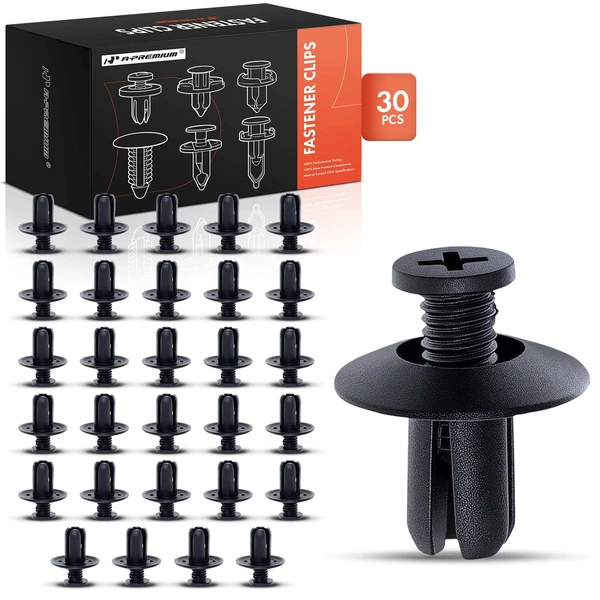 2005-2015 Nissan Armada 30 Pcs 8mm Nylon Black Bumper Retainer Clip A-Premium APRCF907