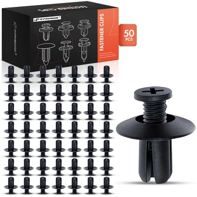 50 Pcs 8mm Nylon Bumper Retainer Clip with Open End Screw-Type