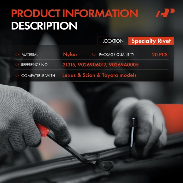 20 Pcs Black Aluminum Rivet - Steel Mandrel Black Specialty Rivet A-Premium APRCF915