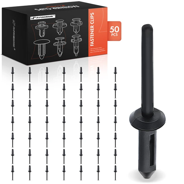 50 Pcs Nylon Black Bumper Cover Fender Grille Rivet A-Premium APRCF923