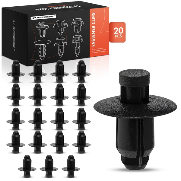 20 Pcs 7mm Nylon Black Cowl & Bumper Retainer A-Premium APRCF924