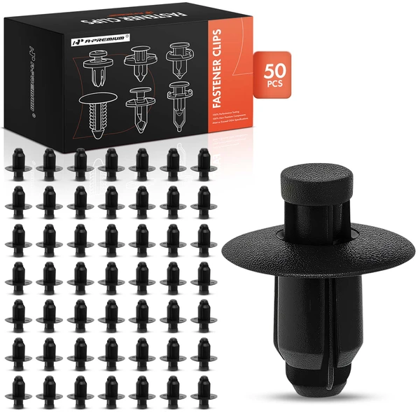 2009-2012 Kia Rio 50 Pcs 7mm Nylon Black Cowl & Bumper Retainer A-Premium APRCF926