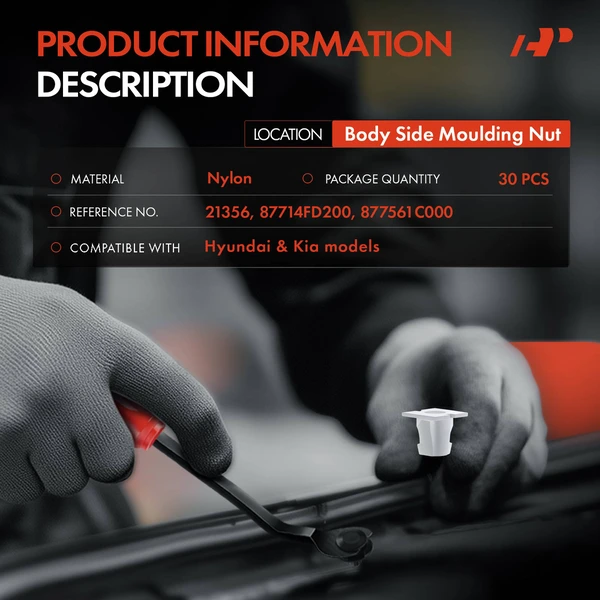 30 Pcs Nylon White Body Side Molding Retainer A-Premium APRCF943