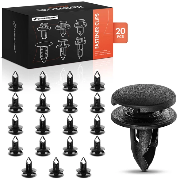 2009-2014 Acura TSX 20 Pcs 7mm Nylon Black Trunk Side Trim Clip Fastener Screw A-Premium APRCF2081