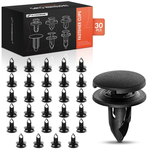 2009-2014 Acura TSX 30 Pcs 7mm Nylon Black Trunk Side Trim Clip Fastener Screw A-Premium APRCF2082