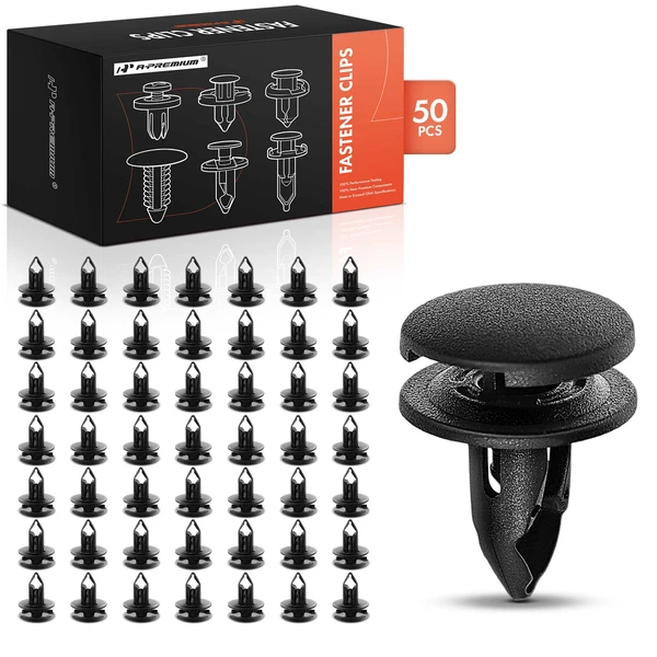 2009-2014 Acura TSX 50 Pcs 7mm Nylon Black Trunk Side Trim Clip Fastener Screw A-Premium APRCF2083